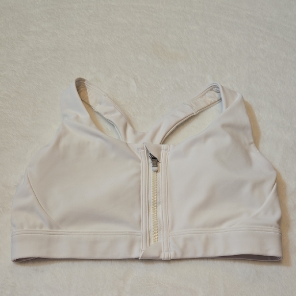 Athleta White Zip Front Sports Bra Size Small - Picture 3 of 7